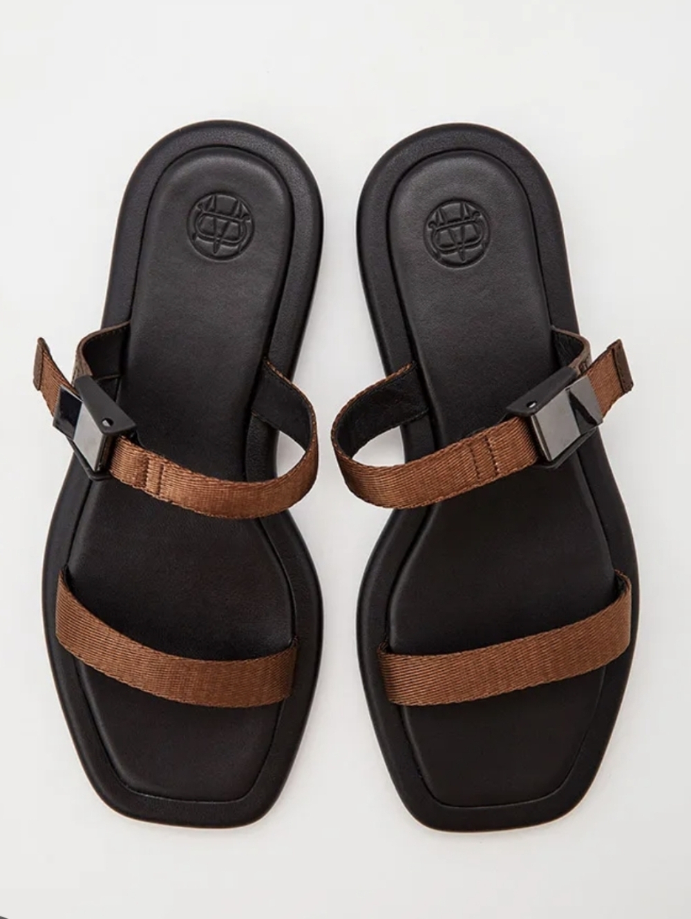 Massimo Dutti Strappy Sandals Brown Nylon Adjustabke Strap NWT Women's 9 40
